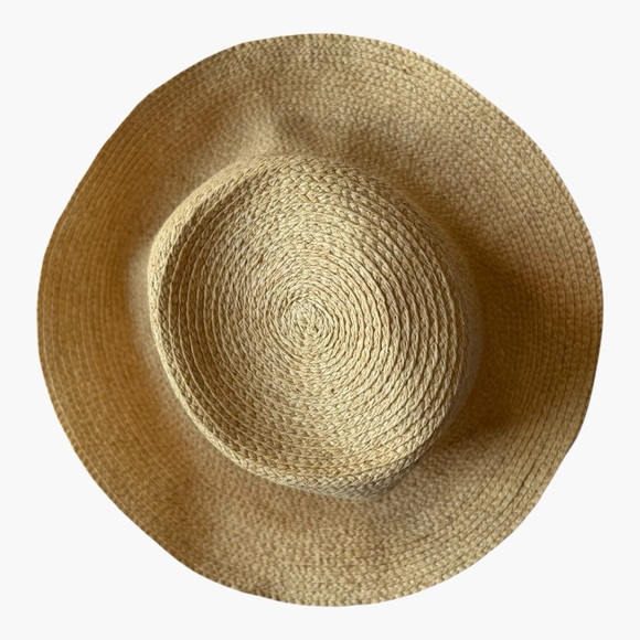 Janessa Leone Straw Hat Large Natural Raffia Boho Resortwear - Picture 7 of 11